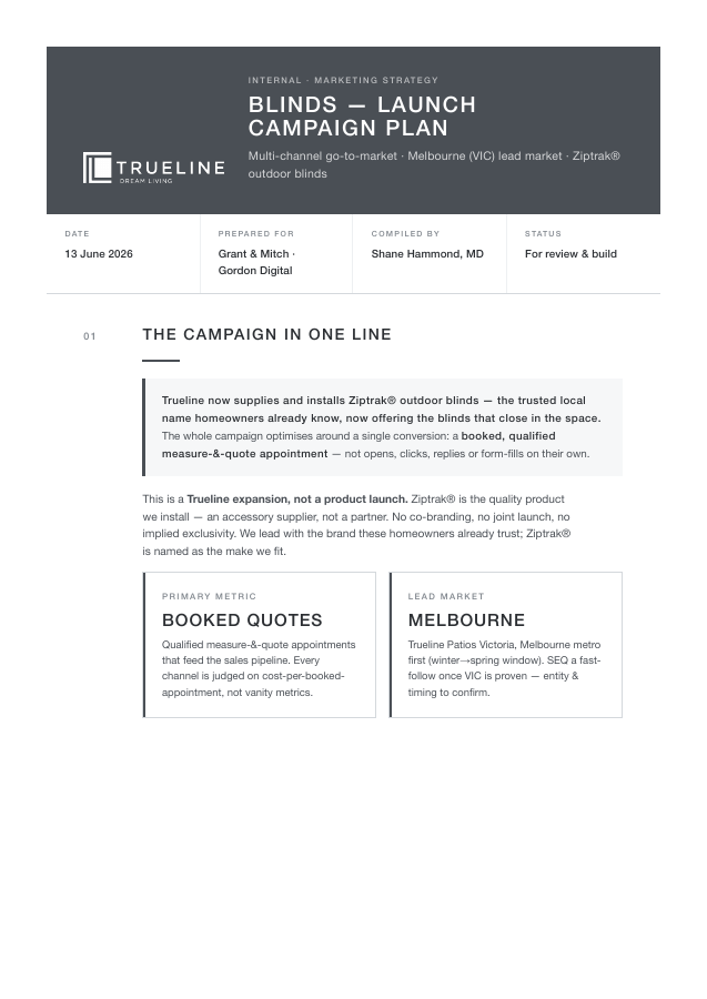 Blinds Launch — Campaign Plan