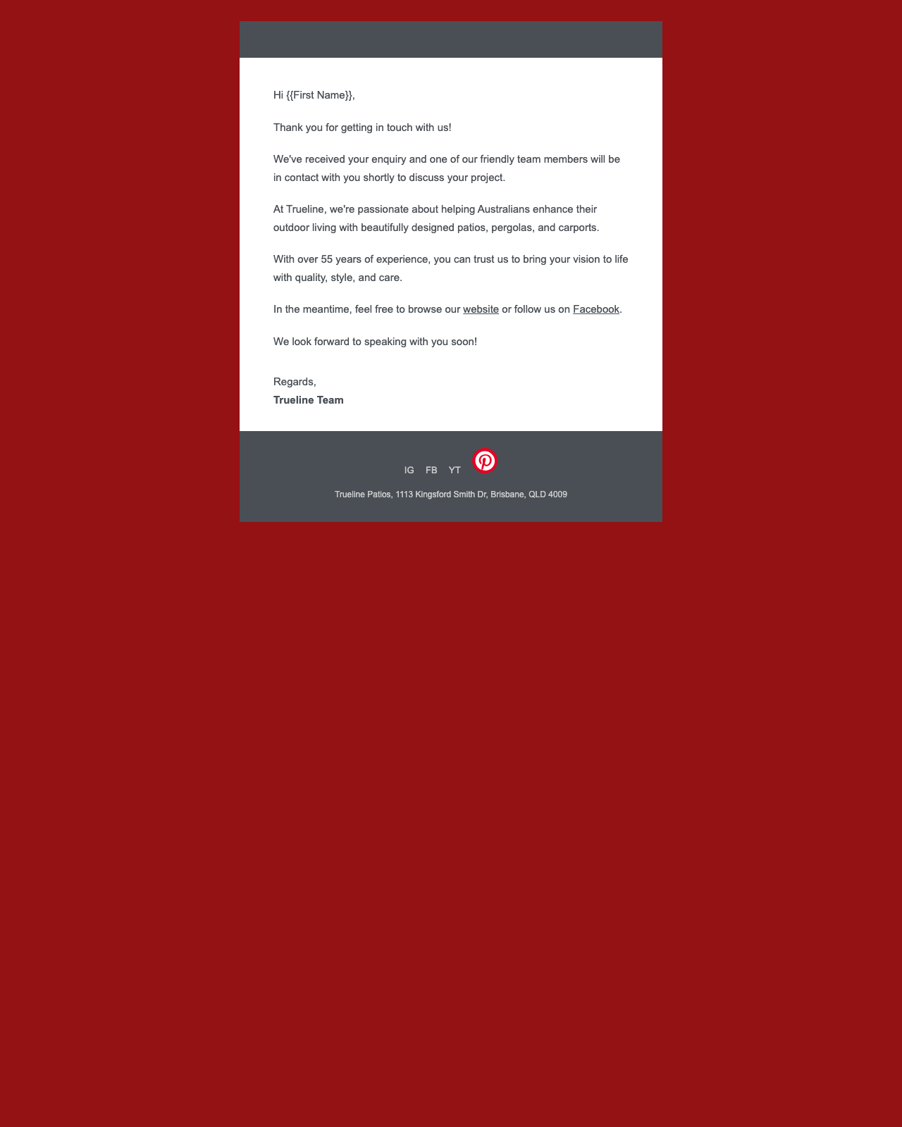Enquiry Reply — Email